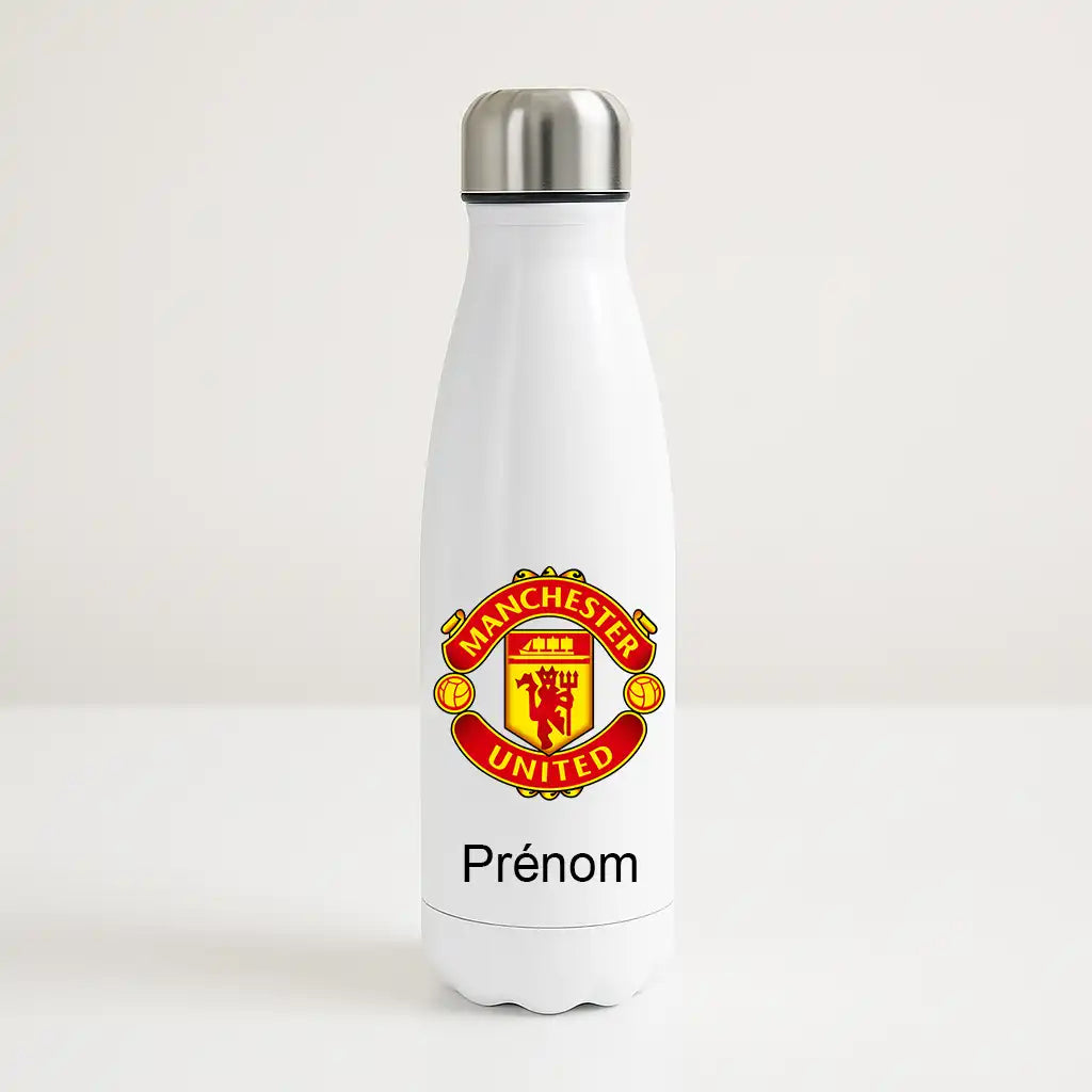 Bouteille isotherme personnalisée Manchester United avec prénom et logo du club