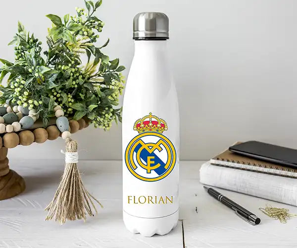 Real Madrid Isolierflasche personalisiert mit Vornamen