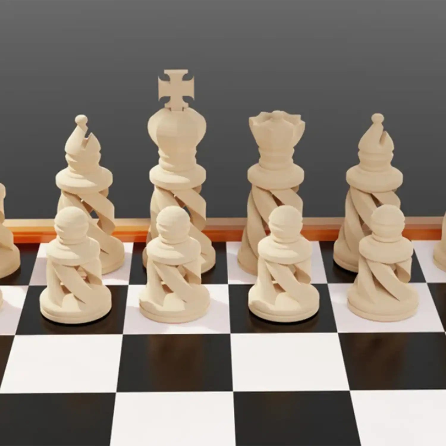 Ensemble de pièces d’échecs haut de gamme au look design et responsable.