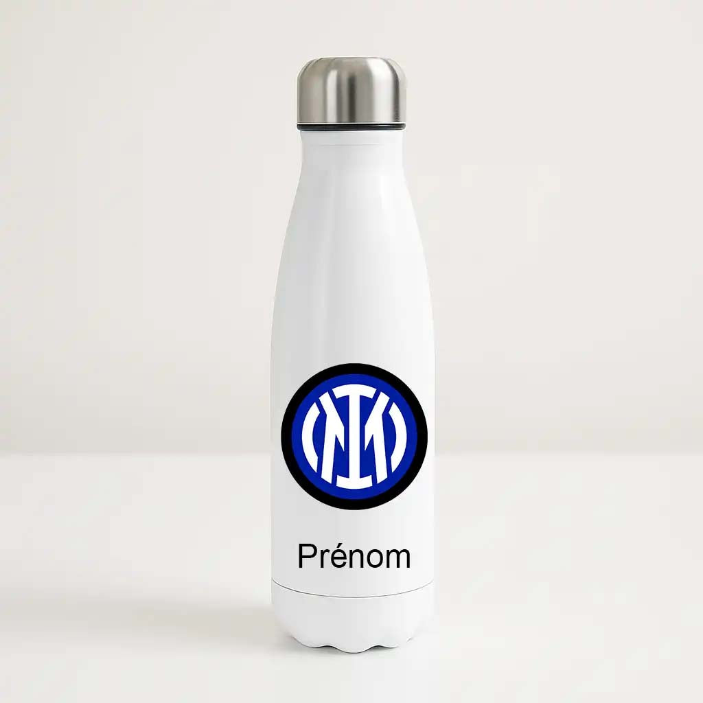 Bouteille isotherme personnalisée Inter Milan avec logo du club et prénom