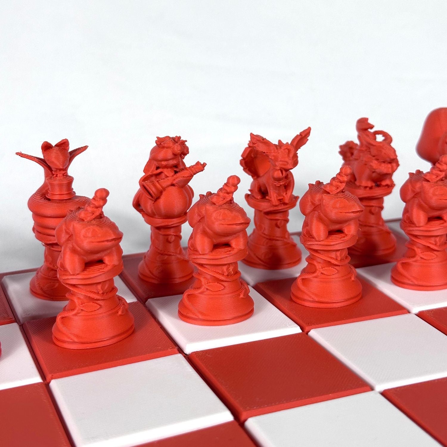 Set de figurines Pokémon version échecs, couleur orange, idéal pour collection ou cadeau geek